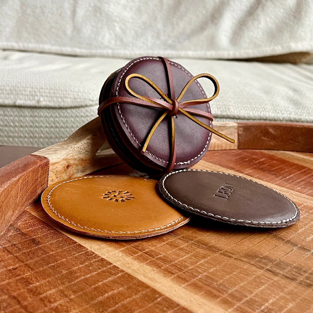Leather Coasters (5 pc)